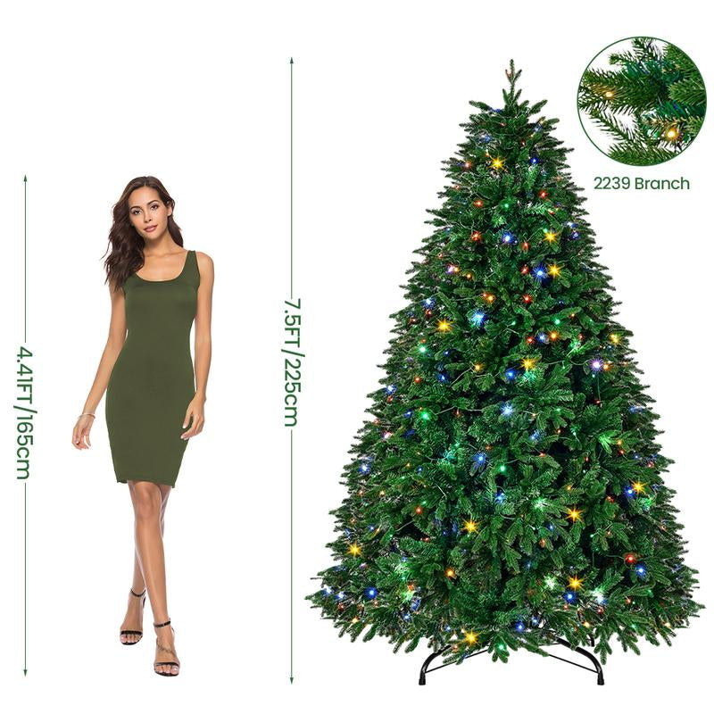 6/7.5Ft Simple Realistic Green Christmas Tree, PVC Pine, Lightweight for Home and Easy to Assemble,Christmas Holidy Decor Ornaments Decoration Supplies