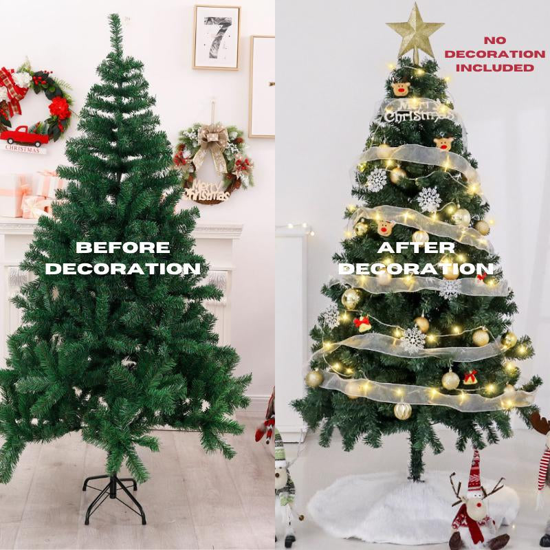 6/7.5Ft Simple Realistic Green Christmas Tree, PVC Pine, Lightweight for Home and Easy to Assemble,Christmas Holidy Decor Ornaments Decoration Supplies