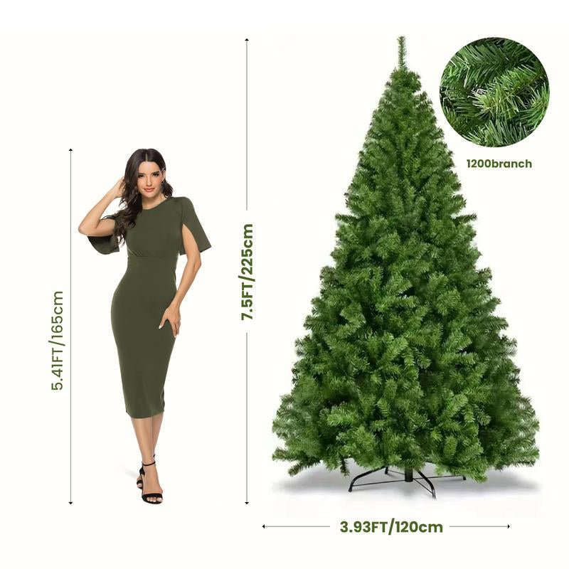 6/7.5Ft Simple Realistic Green Christmas Tree, PVC Pine, Lightweight for Home and Easy to Assemble,Christmas Holidy Decor Ornaments Decoration Supplies