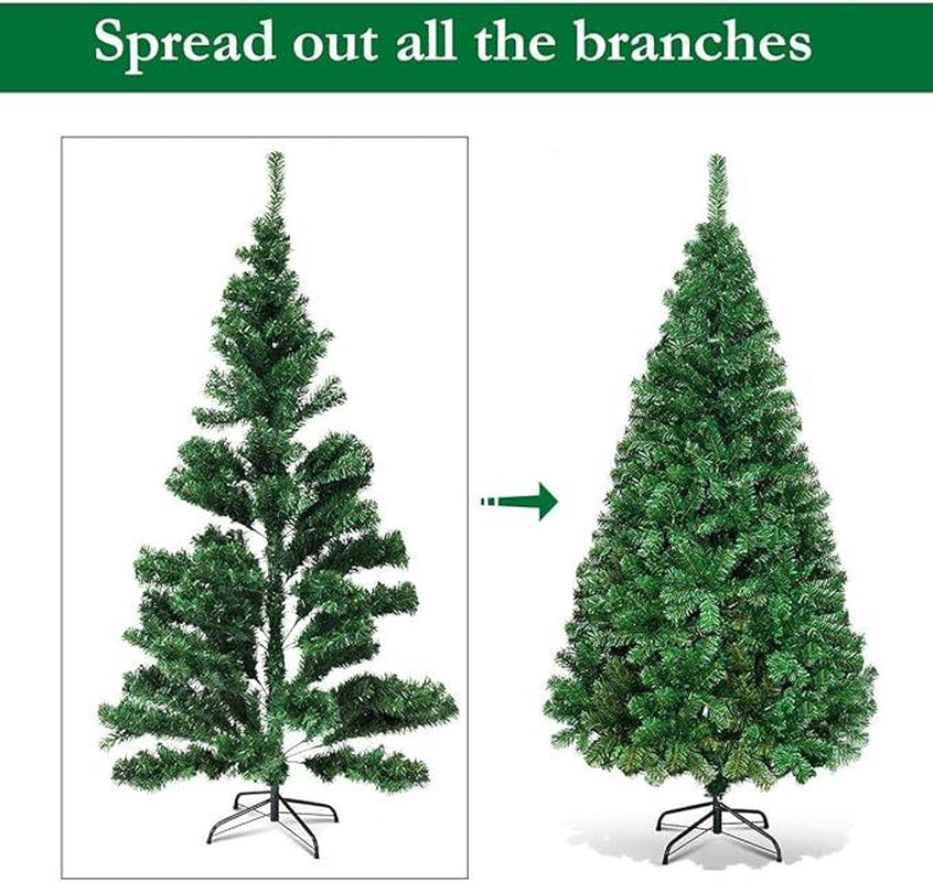 6/7.5Ft Simple Realistic Green Christmas Tree, PVC Pine, Lightweight for Home and Easy to Assemble,Christmas Holidy Decor Ornaments Decoration Supplies