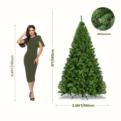 6/7.5Ft Simple Realistic Green Christmas Tree, PVC Pine, Lightweight for Home and Easy to Assemble,Christmas Holidy Decor Ornaments Decoration Supplies